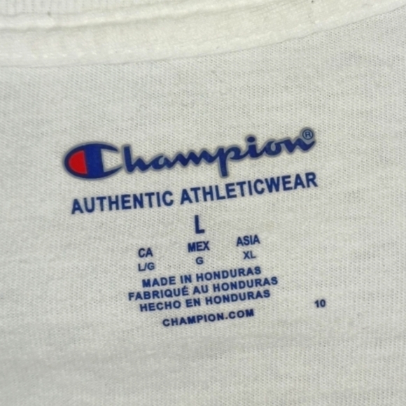 Champion White Men's Long Sleeved T-shirt - Picture 5 of 5